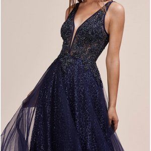 Navy Blue A-Line Dress